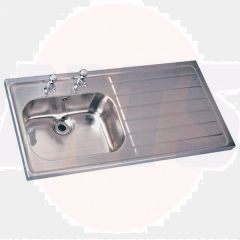Twyford.PS4050SS.Sgl.Sink.RH.Drainer.2TH.SS...