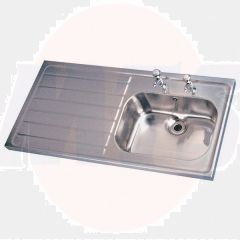 Twyford.PS4051SS.Sgl.Sink.LH.Drainer.2TH.SS...