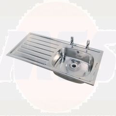 Twyford.1028mm.x.500mm,.left.hand.drainer,.2.tap.hole.with