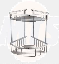 RAK Double Corner Basket Round Front Cp RAKBSK002 Bathroomsuites
