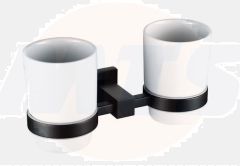 RAK Cubis Double Tumbler In Black RAKCUB9904B Bathroomsuites