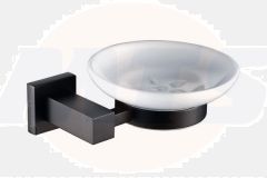 RAK Cubis Soap Dish In Black RAKCUB9905B Bathroomsuites