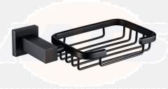 RAK Cubis Soap Basket In Black RAKCUB9906B Bathroomsuites