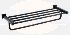 RAK Cubis Towel Shelf In Black RAKCUB9914B Bathroomsuites
