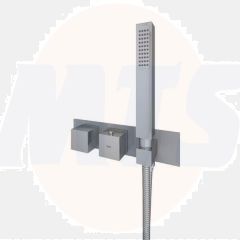 RAK Feeling Sq Dual Outlet Therm Conc Shwr Valve RAKFSV2503SHS Bathroomsuites