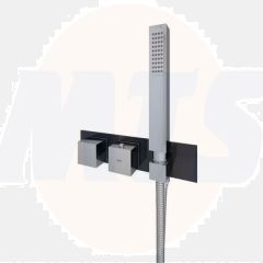 RAK Feeling Sq Dual Outlet Therm Conc Shwr Valve RAKFSV2504SHS Bathroomsuites