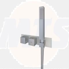 RAK Feeling Sq Dual Outlet Therm Conc Shwr Valve RAKFSV2505SHS Bathroomsuites