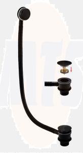 Round Bath Clicker Waste And Overflow In Black RAKL9022RB Bathroomsuites