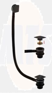 Sq Bath Clicker Waste And Overflow In Black RAKL9022SQB Bathroomsuites