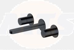 RAK Petit Round Wm 3 Hole Bsn Mxr In Matt Black RAKPER3010B Bathroomsuites