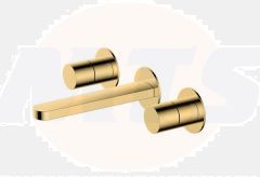 RAK Petit Round Wm 3 Hole Bsn Mxr In Brush Gold RAKPER3010G Bathroomsuites