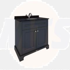 RAK Washington 800Mm Bsn Unit In Black RAKWBU80504 Bathroomsuites