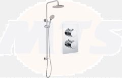 Round Shower Pack 2 - Circa Twin Two Outlet & Riser/Overhead Kit DICMP0036
