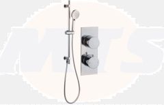 Round Shower Pack 8 - Sphere Slim Plate Single Outlet & Riser Kit DICMP0068