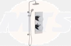 Round Shower Pack 9 - Sphere Slim Plate Two Outlet & Riser/ Overhead Kit DICMP0070