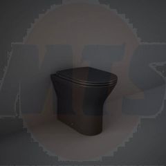 RAK Feeling Rimless Btw Pan In Matt Black RST19504A Bathroomsuites