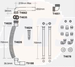 Armitage Shanks S064967 Care Plus Flexible Feed 700mm