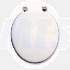 ARMITAGE SHANKS BAKASAN TOILET SEAT AND COVER WITH STAINLESS STEEL ROD AND CHROME PLATED PILLAR HINGES S406001