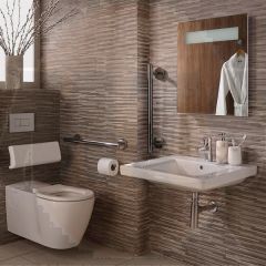 Ideal Standard  Freedom Bathroom pack inc 60cm Accessible basin and 75cm projection wall hung WC bowl - Chrome rails  S6402AA