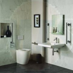 Ideal Standard  Freedom Bathroom pack inc 60cm Accessible basin and raised height BTW WC bowl - Chrome rails  S6403AA