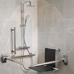 Ideal Standard  Freedom shower pack including a Ceratherm 100 Dual head thermostatic shower, grab rails and shower seat  S6407AA