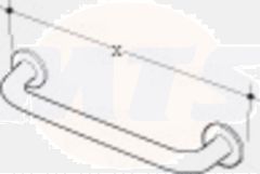 A/Shks S6453AC Con21 Str Grab Rail Wht 50cm