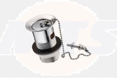 Armitage Shanks Slotted Basin Waste with Plastic Plug Chain and Stay - Chrome - S8800AA