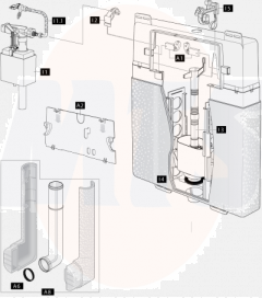 Schwab Concealed flushing cistern From 1997 (Mod. 190.000) From 1999 to 2003 (Mod. 190.0400) For start/stop flush
