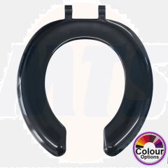 Celmac Crescent Adult A Standard Close Toilet Seat Only With Plastic Hinge Black SCR51BL