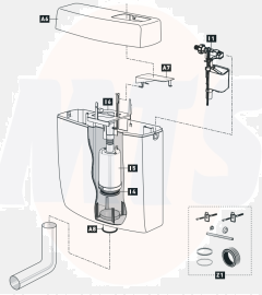 Schwab exposed flushing cistern 