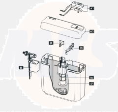  Schwab Exposed flushing cistern AP 122 Monoblock 