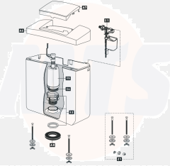  Schwab Exposed flushing cistern 155.23xx (55.300)/155.21xx (55.303)