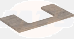 Geberit ONE washtop, central cut-out, for lay-on washbasin: B=90cm, H=3cm, T=47cm, hickory / wood-textured melamine  505.283.00.6