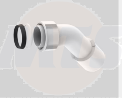 Sanit 01.173.00..0000 Outlet bend with cap nut + 2C conical ring