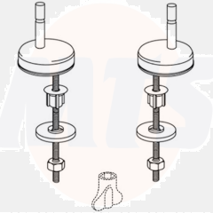 Pressalit Scandinavia Plus 758 Bottom Fix Toilet Seat Hinge Set D05999