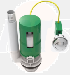 Dudley Victoria Cable Operated Dual Flush Valve With Button 1½" Outlet With Adaptor For 2" Outlet