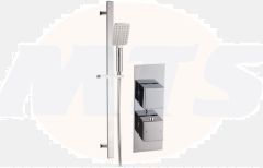 Square Shower Pack 8 - Rhomba Slim Plate Single Outlet & Riser Kit