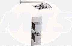 Square Shower Pack 9 - Rhomba Slim Plate Single Outlet & Overhead Shower