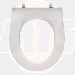 Standard toilet seat without cover with hinge in stainless steel