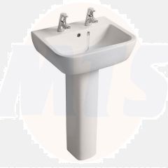 Ideal Standard  Tempo 55cm pedestal basin - two tapholes   T058701