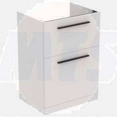Ideal Standard  Ideal Standard i.life A 60cm floor standing vanity unit with 2 drawers (separate handles required), matt white  T5273DU