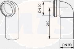 TECE profile 90° toilet connection elbow 9980067