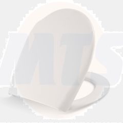 Toilet seat with hinge in stainless steel, soft close and lift-off