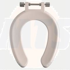 Twyford Avalon/Sola Open front seat ring with top fix stainless steel hinged White SA1304WH
