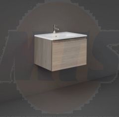 RAK Joy Uno Wh 1 Drawer Vanity 60Cm In Grey Elm UNOWH060EGY Bathroomsuites