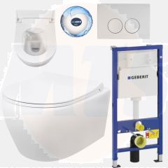 Complete toilet set Geberit UP100 with Rimless Hanging toilet Creavit Aloni White incl. Softclose toilet seat 	UP100 + AL5513 + Delta50 + AL4011