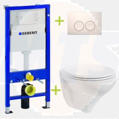 Action set Geberit UP100 Toilet set Basic Wall-hung toilet with flushing rim incl. Softclose toilet seat  UP100 + TP216.001 + AL0303