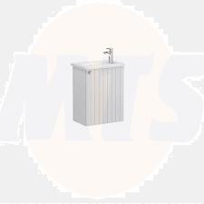 Vitra Root Groove Compact Covered Sink Cabinet  45 cm  Matte Light Gray (Round Sink Included-Right) 69199