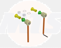 WALL HUNG WC FIXING SET (FROM BOTTOM SIDE) T1 34/13 MAIN BODY (Ø33 30-36+Ø33 37-43 STAB.; 70MM STUD BOLT; 205MM ALLEN; PLS. WASHER) 120099