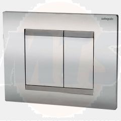 Shiny Chrome Essential dual flush control plate Wirquin Essential Chrome Flush Plate - 55950009